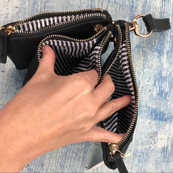 Le Miel 3-piece vegan faux leather wristlet black - Picture 5 of 7